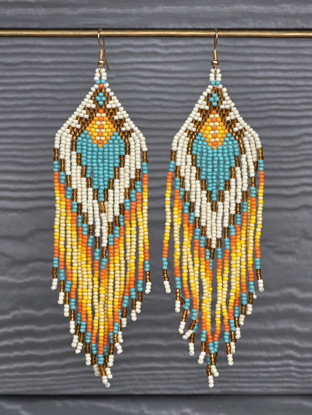 Gaia Boho Fringe Earrings Beaded Handmade Southwestern Jewelry Boheme